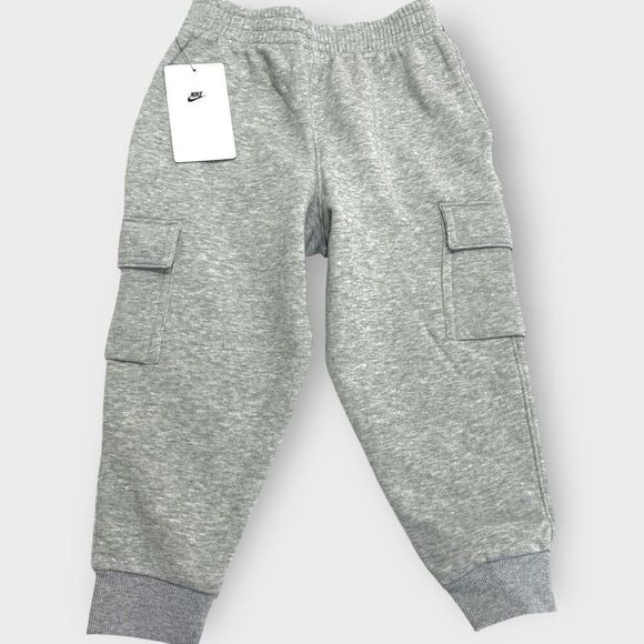 Nike Sportswear Club Fleece Cargo Pants Gray Heather Big Kids size 3-4 XS New - Picture 6 of 7